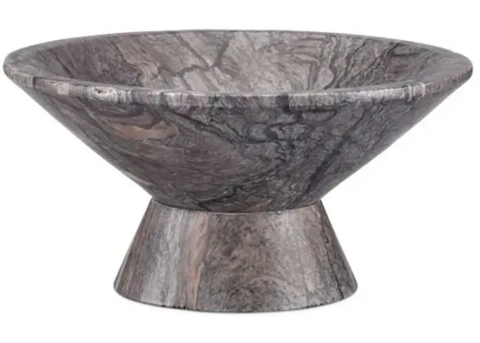 Lubo Marble Bowl - Currey & Company - Gray