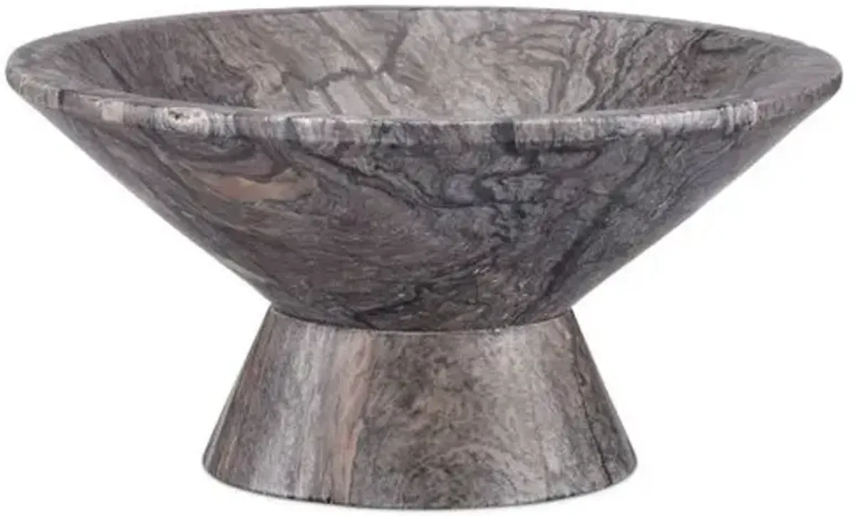 Lubo Marble Bowl - Currey & Company - Gray