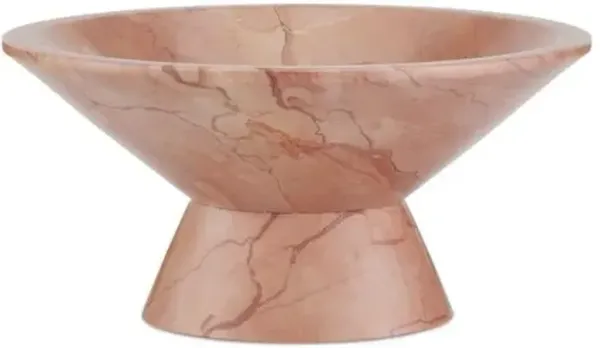 Lubo Marble Bowl - Currey & Company - Pink