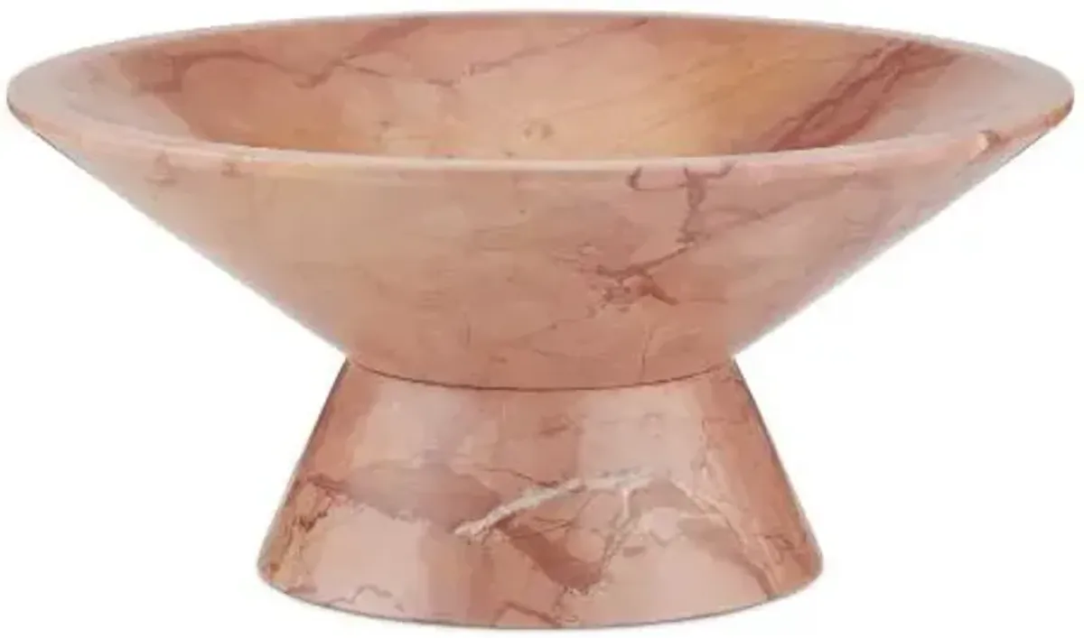 Lubo Marble Bowl - Currey & Company - Pink