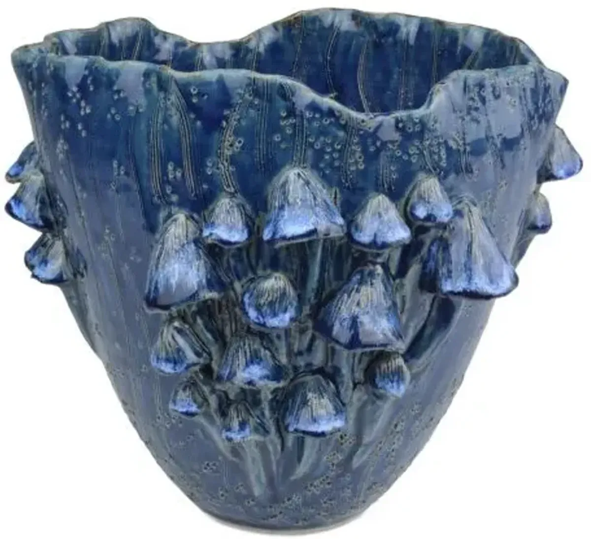 Conical Mushrooms Vase - Dark Blue - Currey & Company