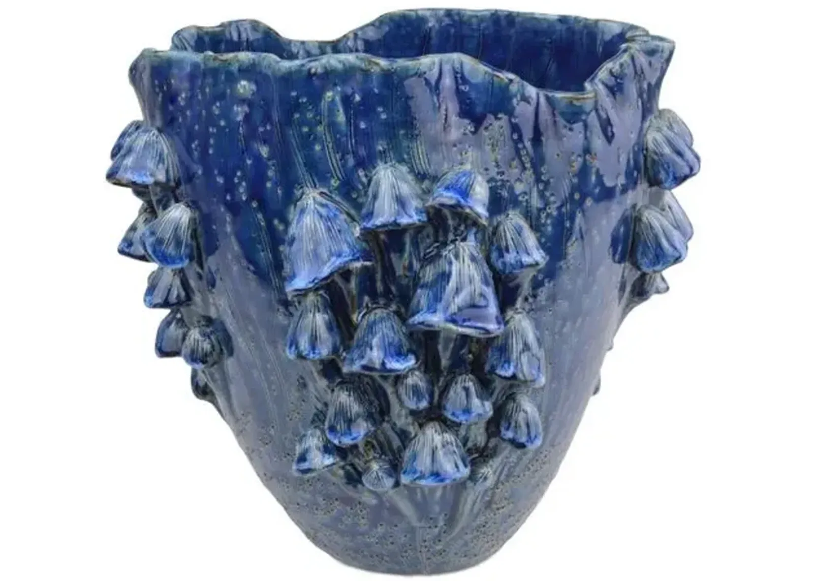 Conical Mushrooms Vase - Dark Blue - Currey & Company