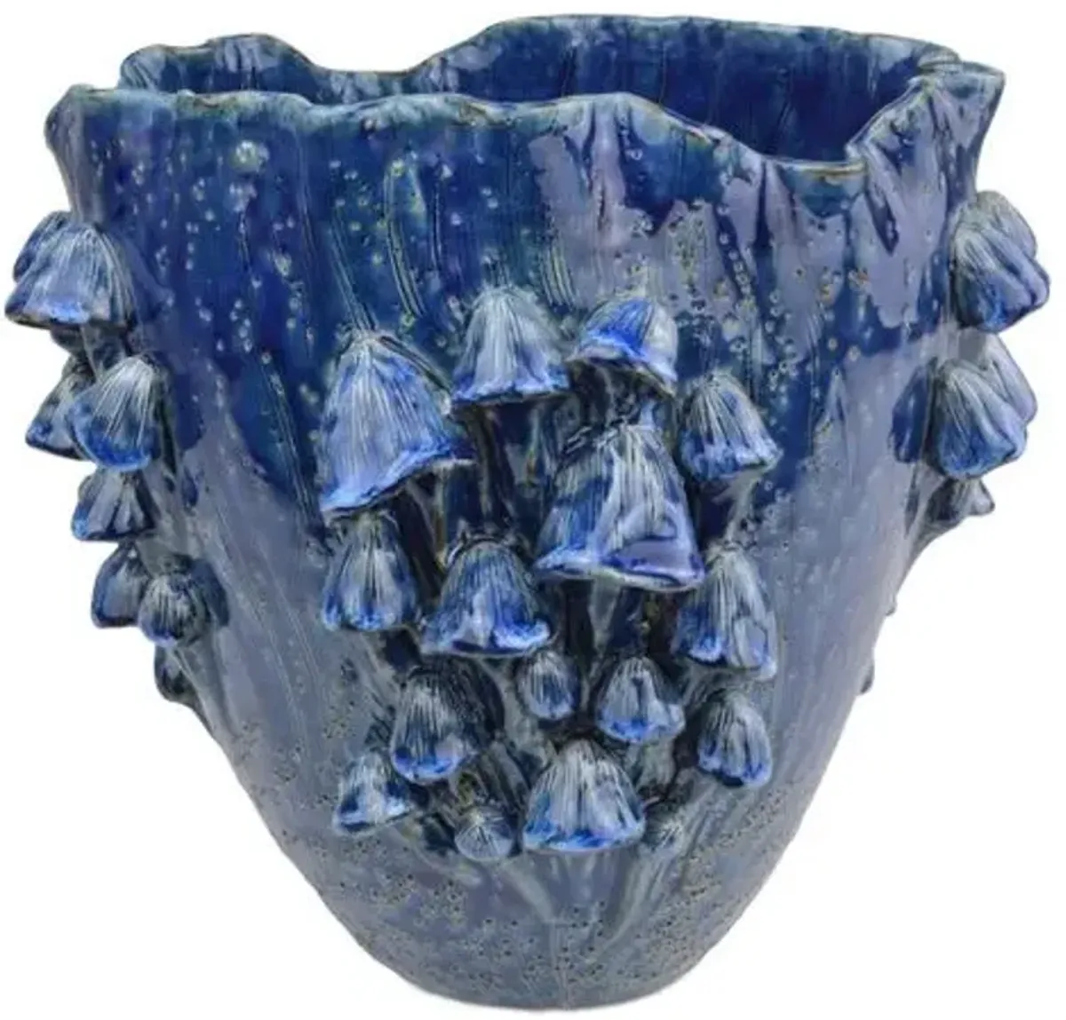 Conical Mushrooms Vase - Dark Blue - Currey & Company