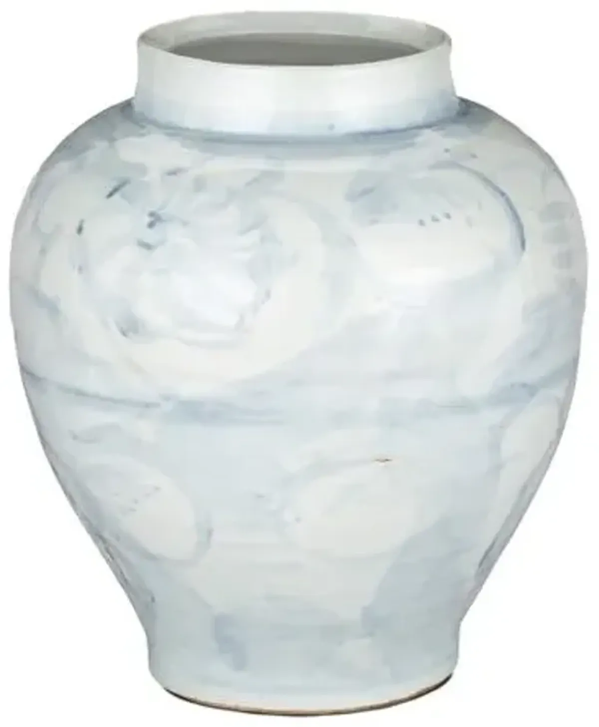 Ming Style Countryside Preserve Pot - Pale Blue/White - Currey & Company