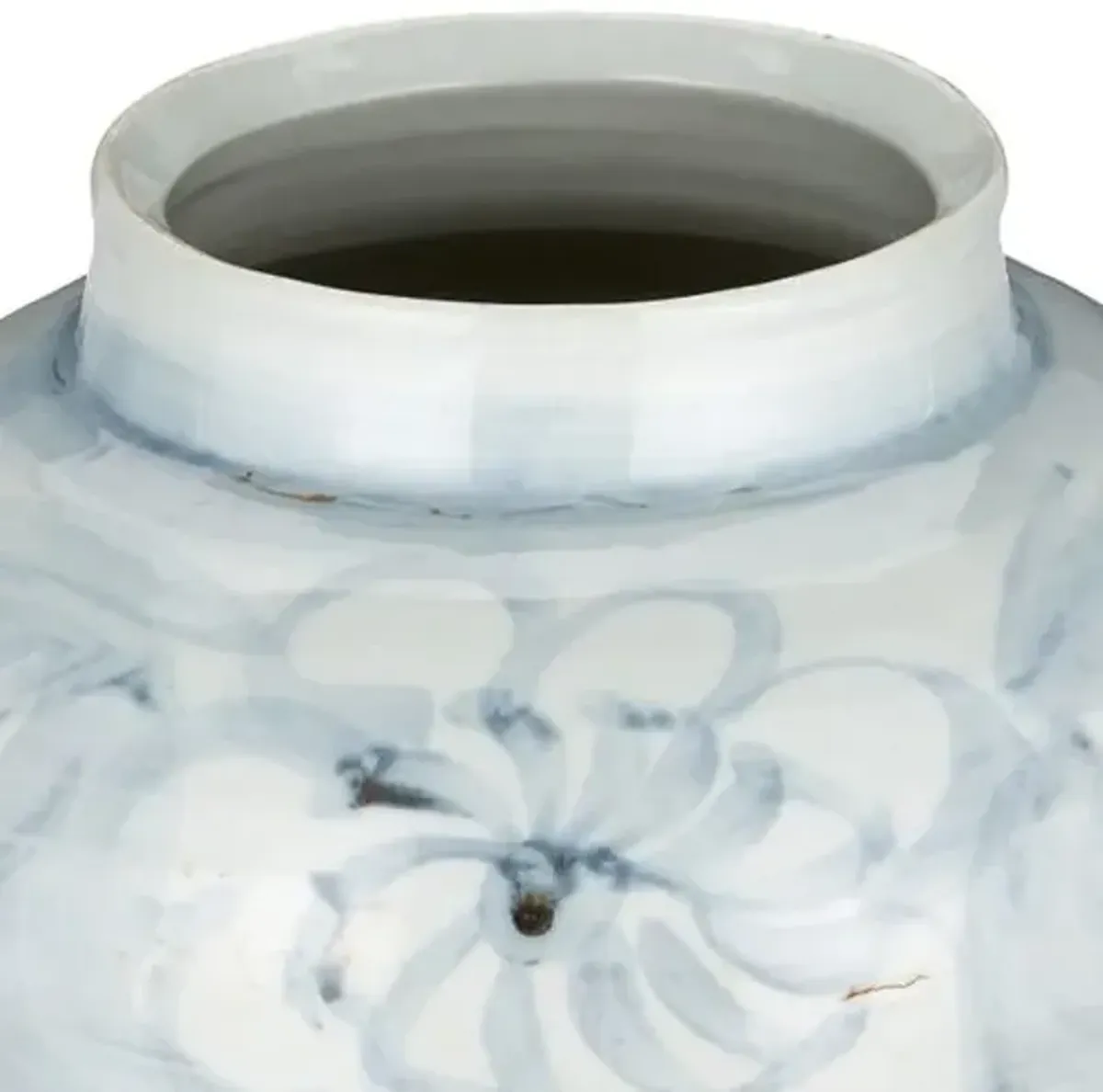 Ming Style Countryside Preserve Pot - Pale Blue/White - Currey & Company