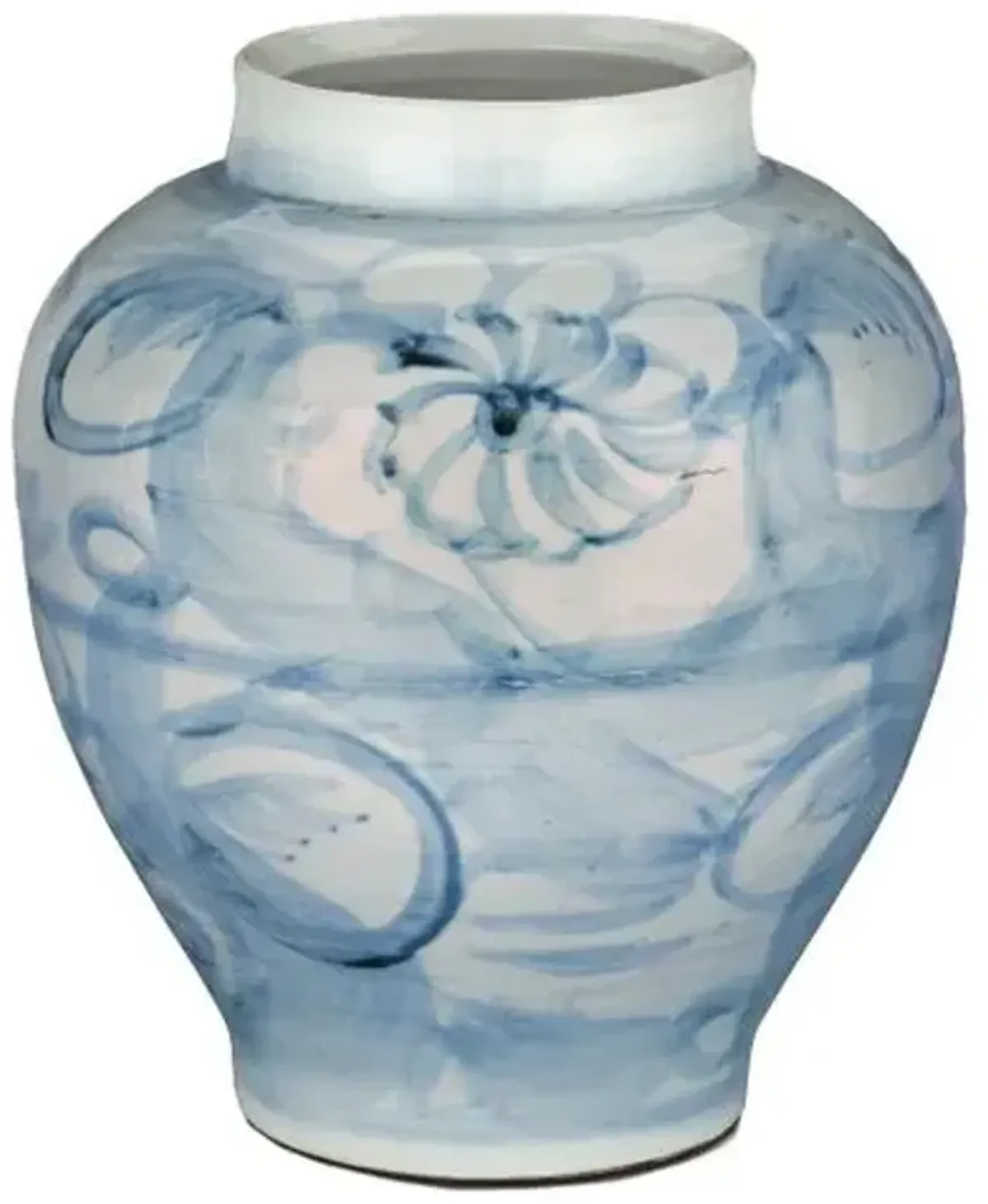 Ming Style Countryside Preserve Pot - Pale Blue/White - Currey & Company