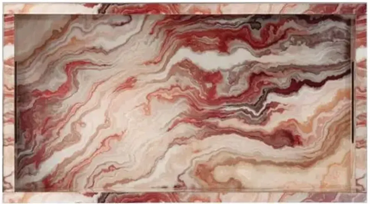 Interstellar Tray - Red Swirl - Currey & Company