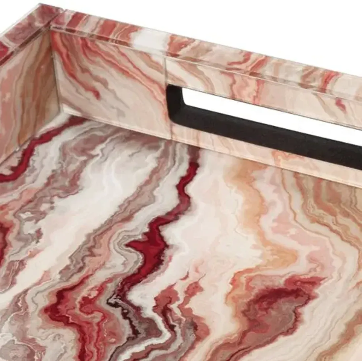 Interstellar Tray - Red Swirl - Currey & Company