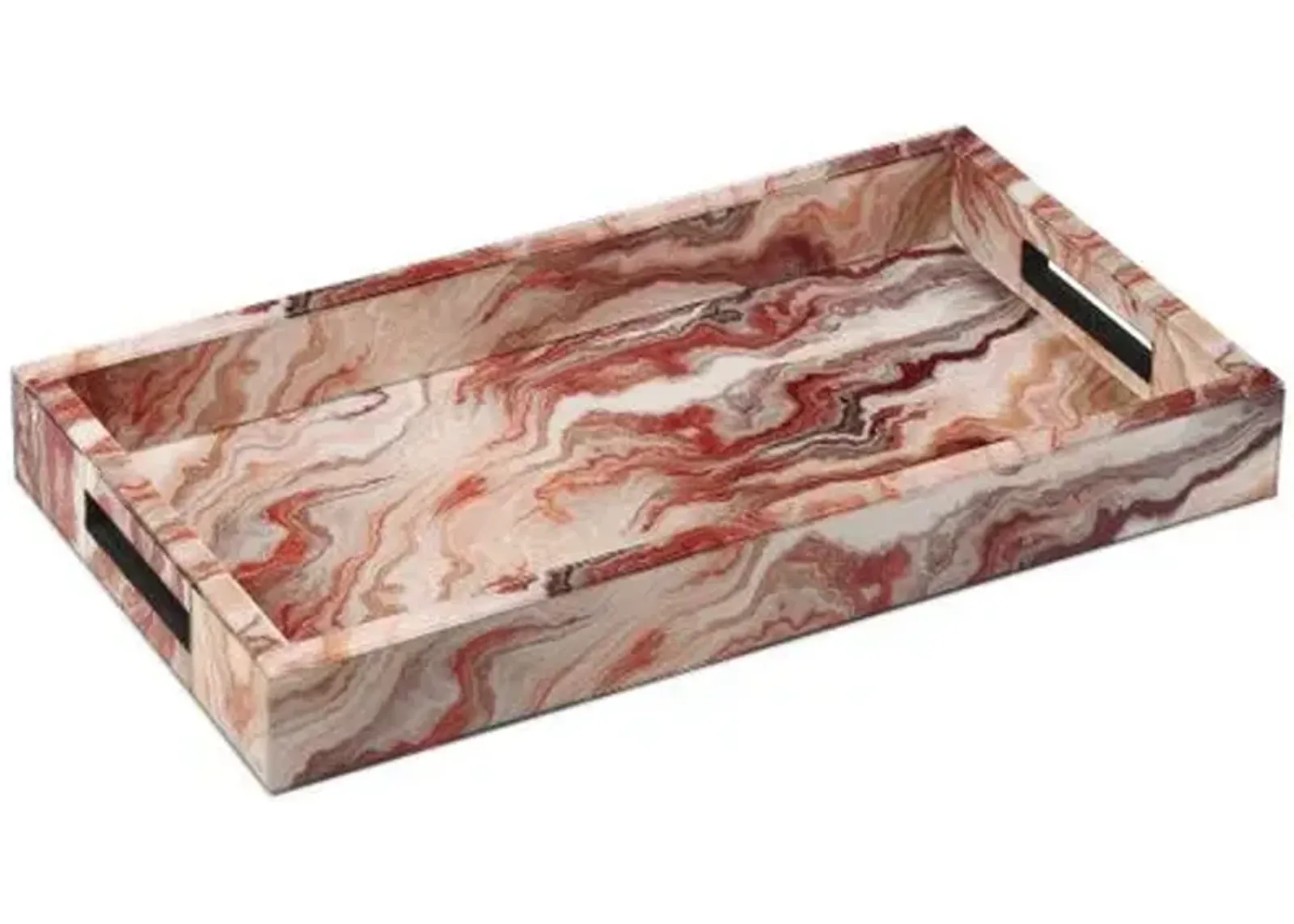 Interstellar Tray - Red Swirl - Currey & Company