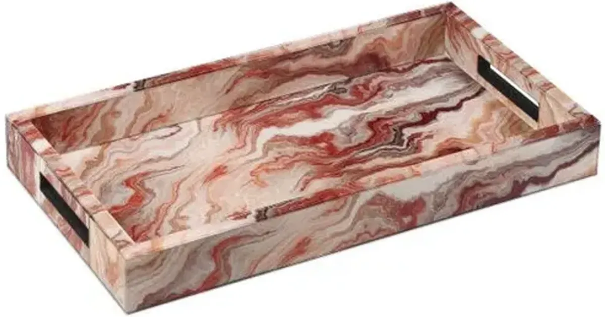 Interstellar Tray - Red Swirl - Currey & Company