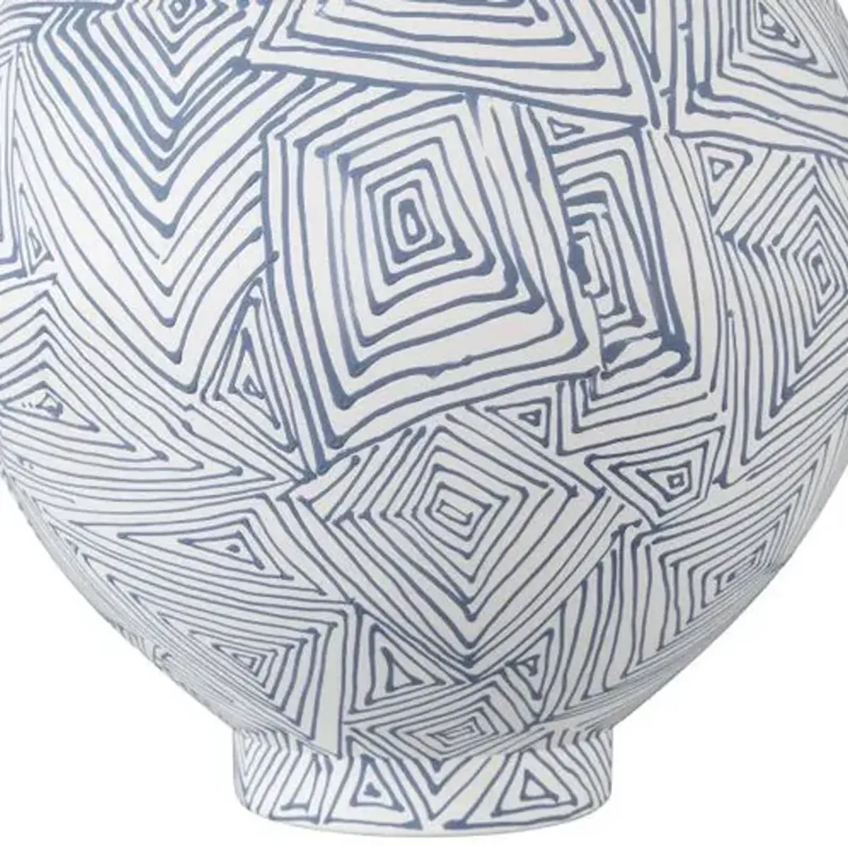 Blue Zag Vase - Blue/White - Currey & Company