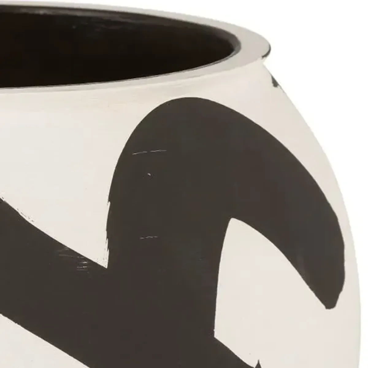 Kenzo Vase - White/Black - Currey & Company