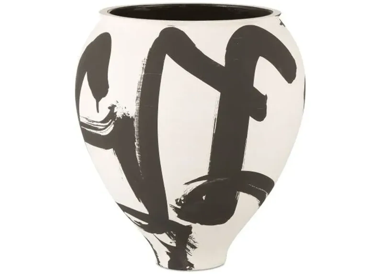 Kenzo Vase - White/Black - Currey & Company