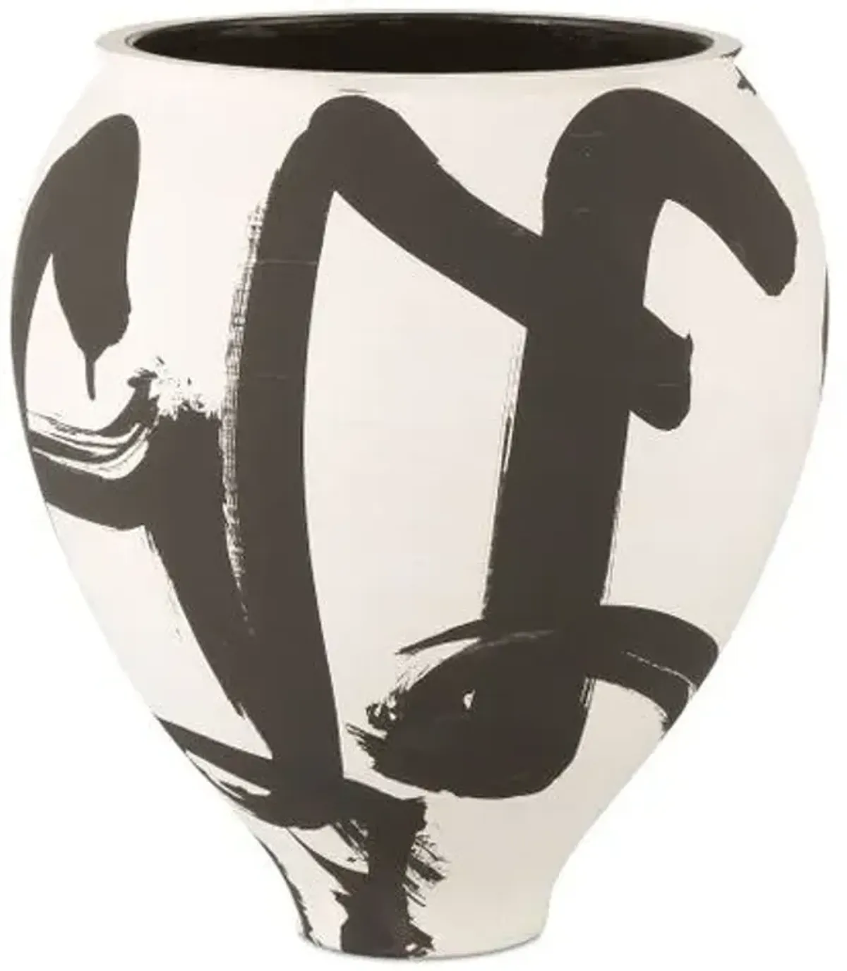 Kenzo Vase - White/Black - Currey & Company