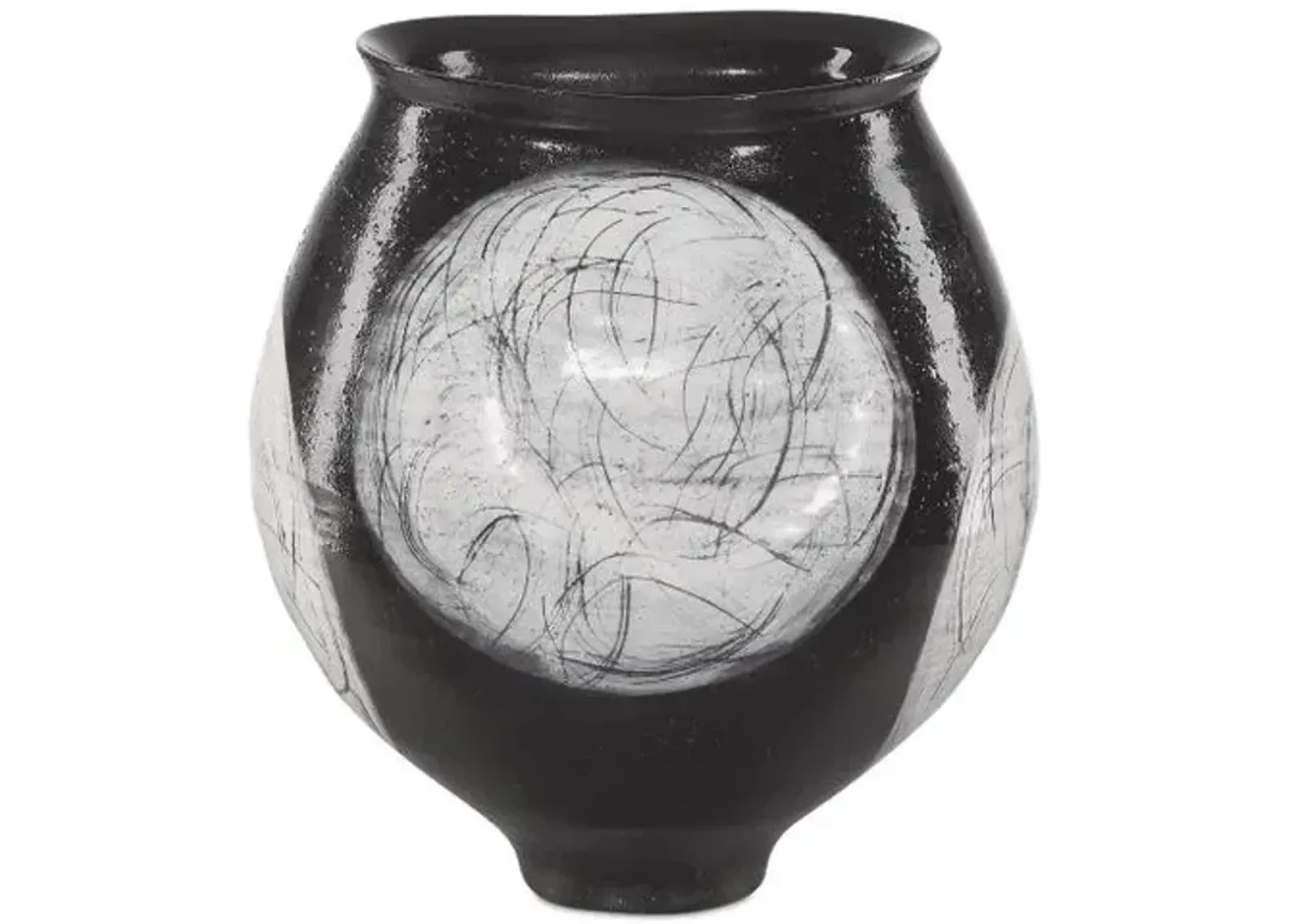 Nakamura Vase - Black/Light Gray - Currey & Company