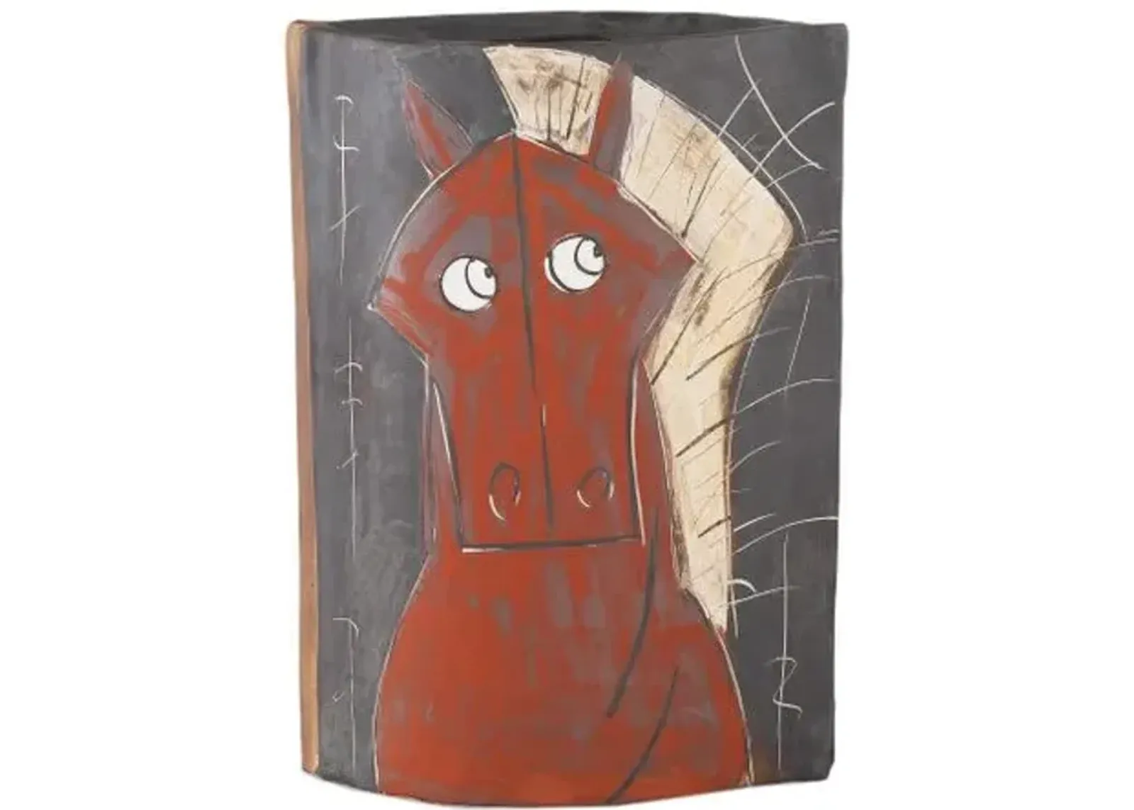 Artistic Horse Vase - Red - Currey & Company