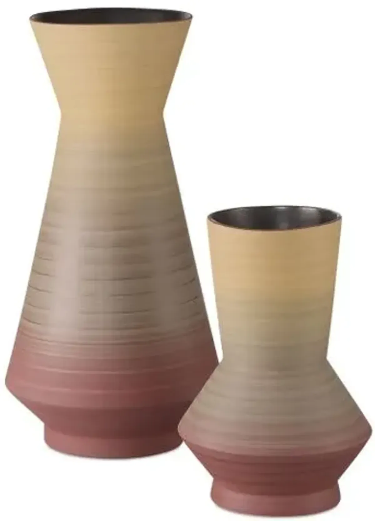 Set of 2 Happy 80's Vases - Yellow/Red - Currey & Company