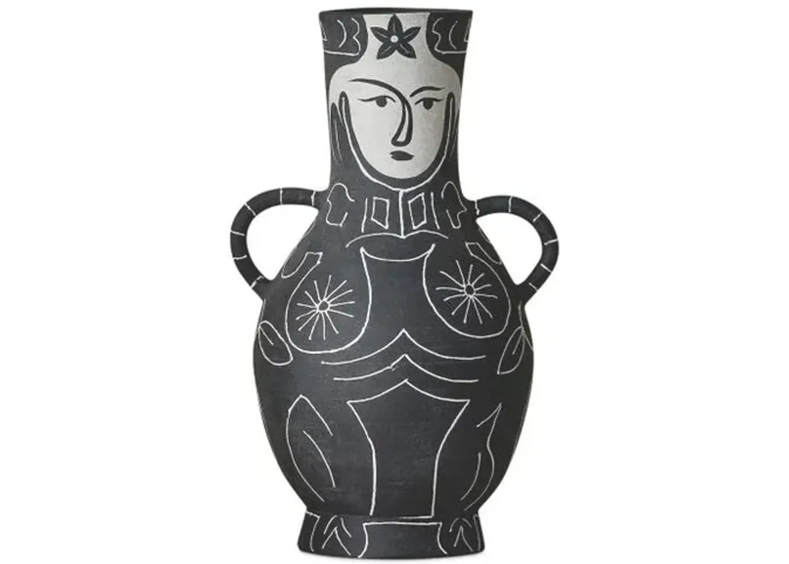 Saint-Paul-de-Vence Vase - Black/White - Currey & Company