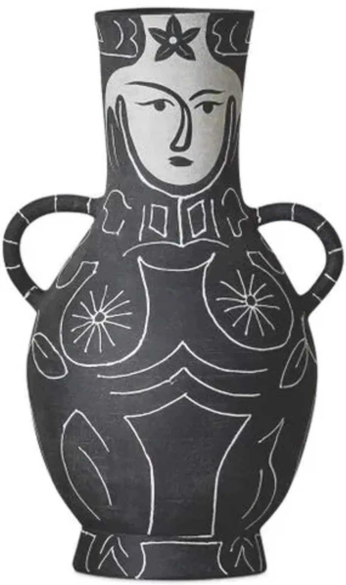 Saint-Paul-de-Vence Vase - Black/White - Currey & Company