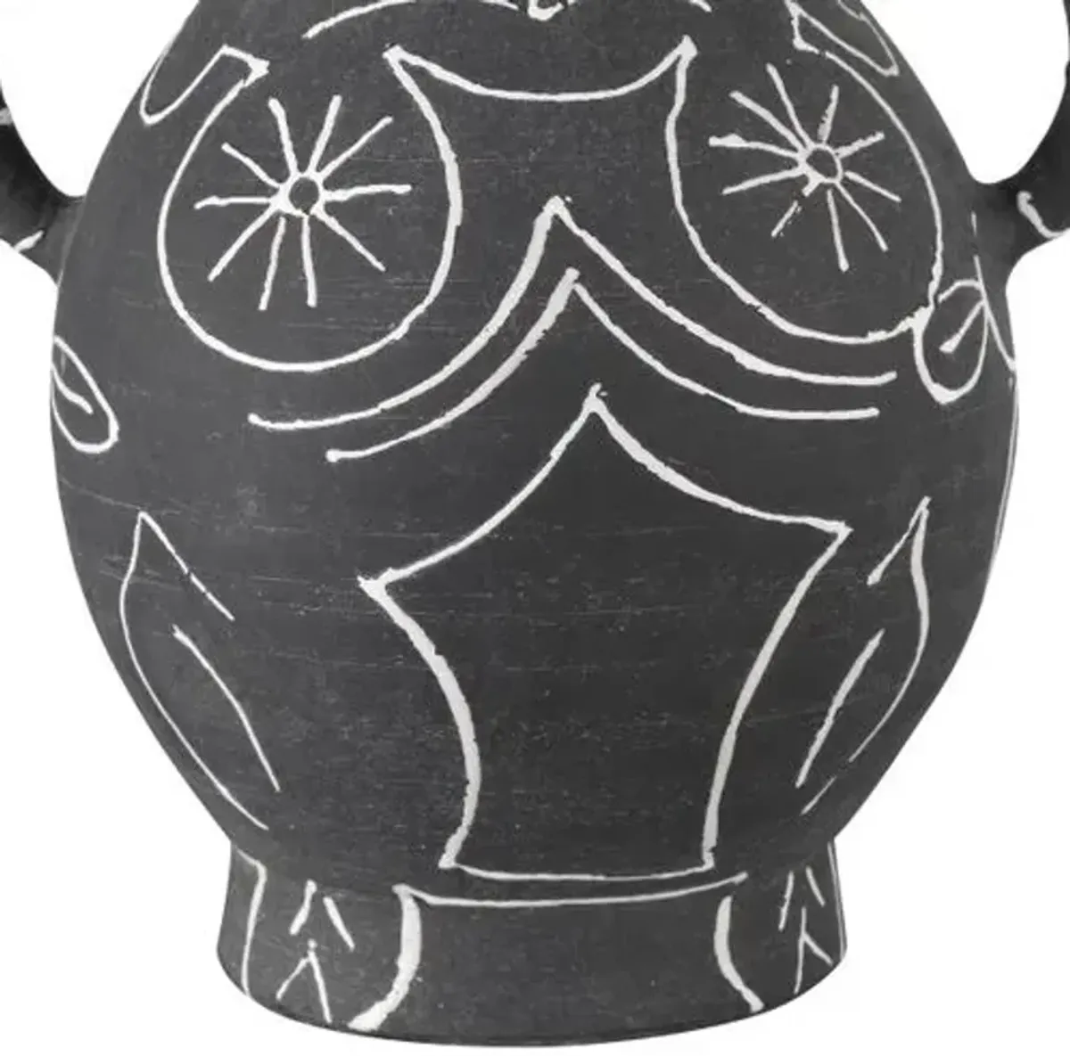 Saint-Paul-de-Vence Vase - Black/White - Currey & Company