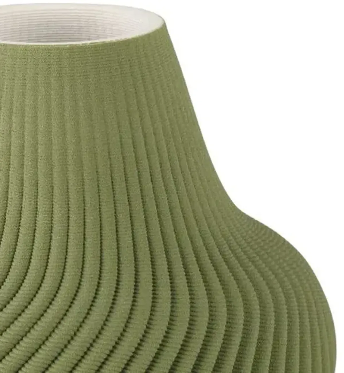 Plisse Vase - Green - Currey & Company