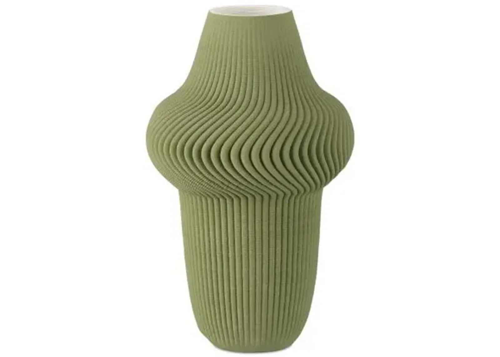 Plisse Vase - Green - Currey & Company