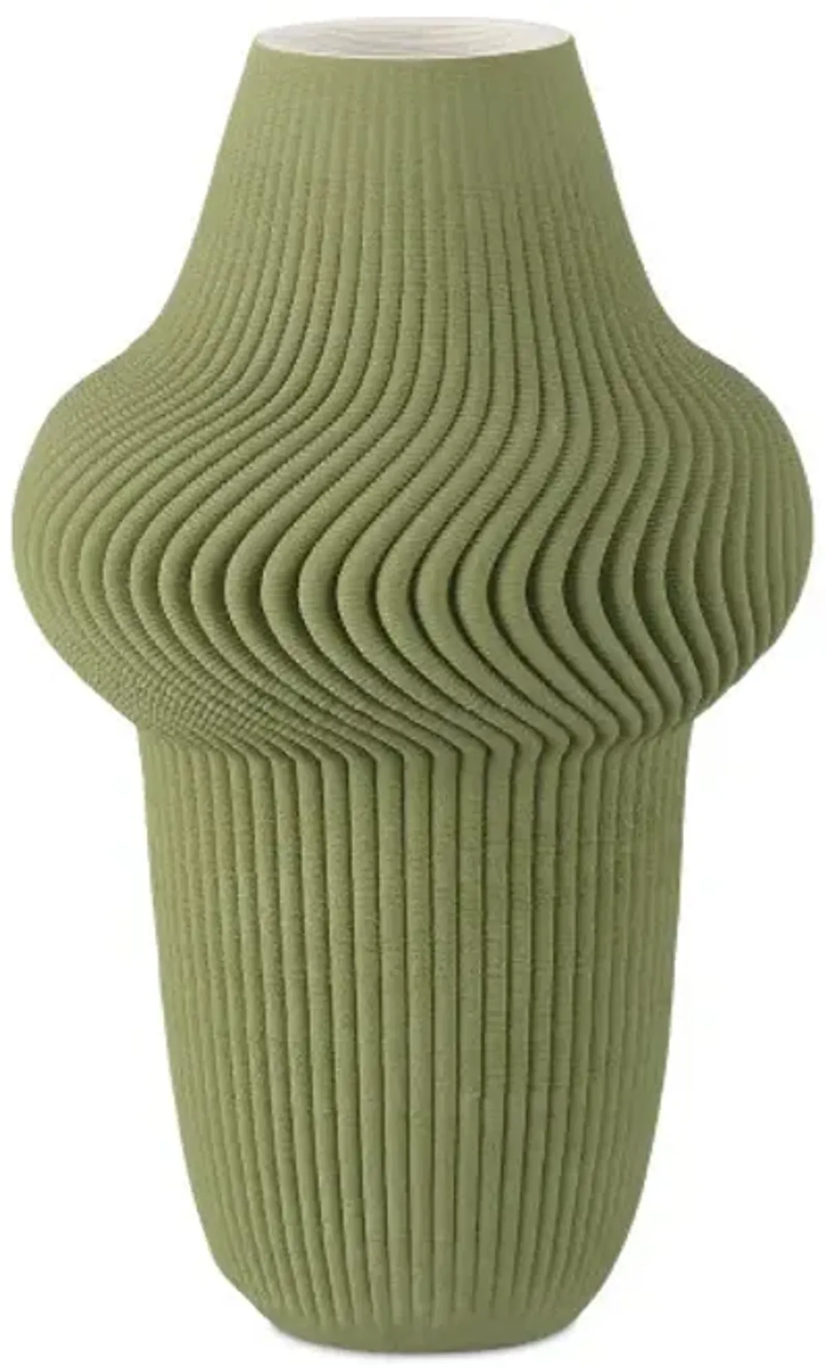 Green Plisse Vase, Green