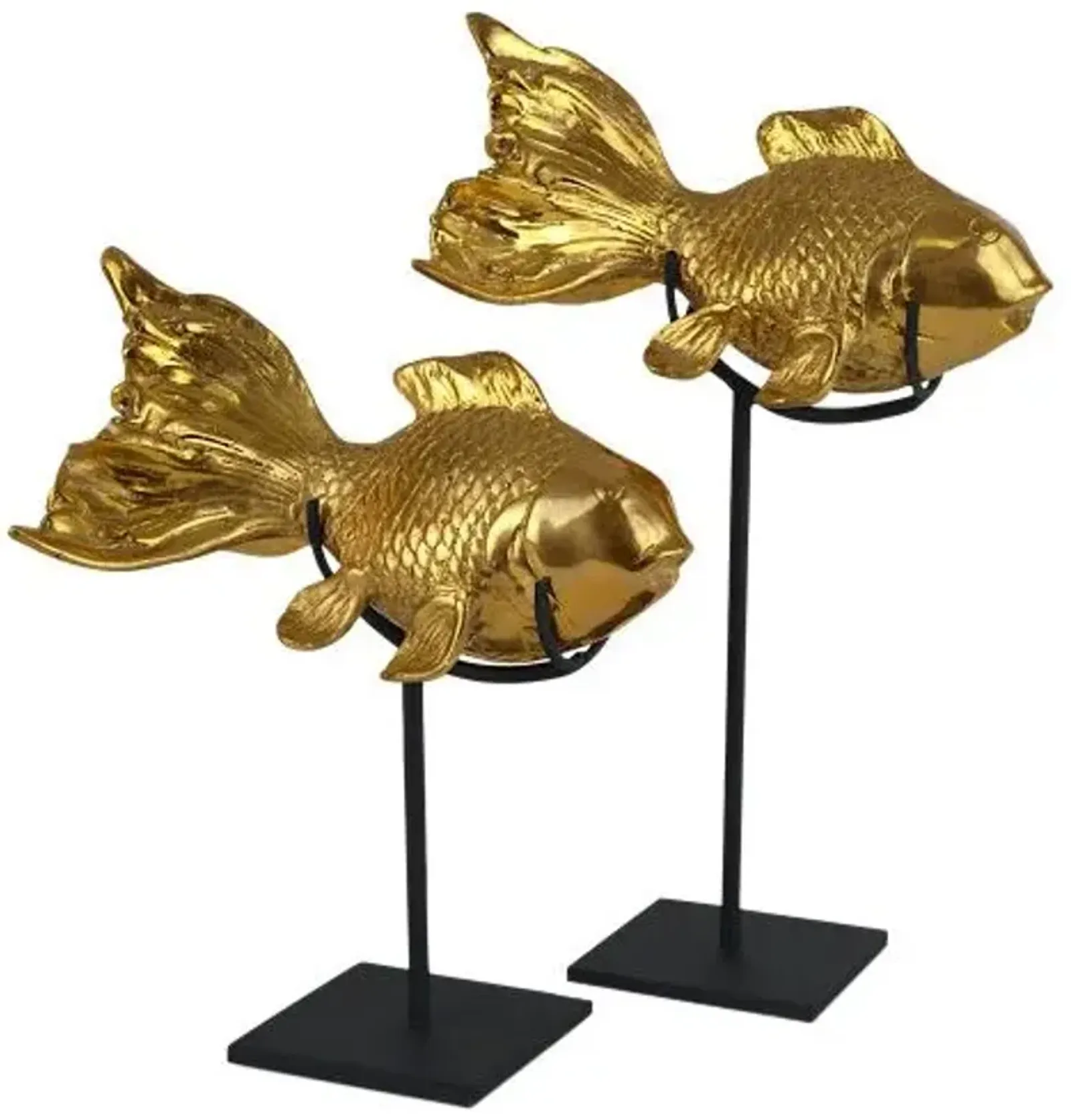 Set of 2 Goldfish Objects - Gold/Black - Currey & Company