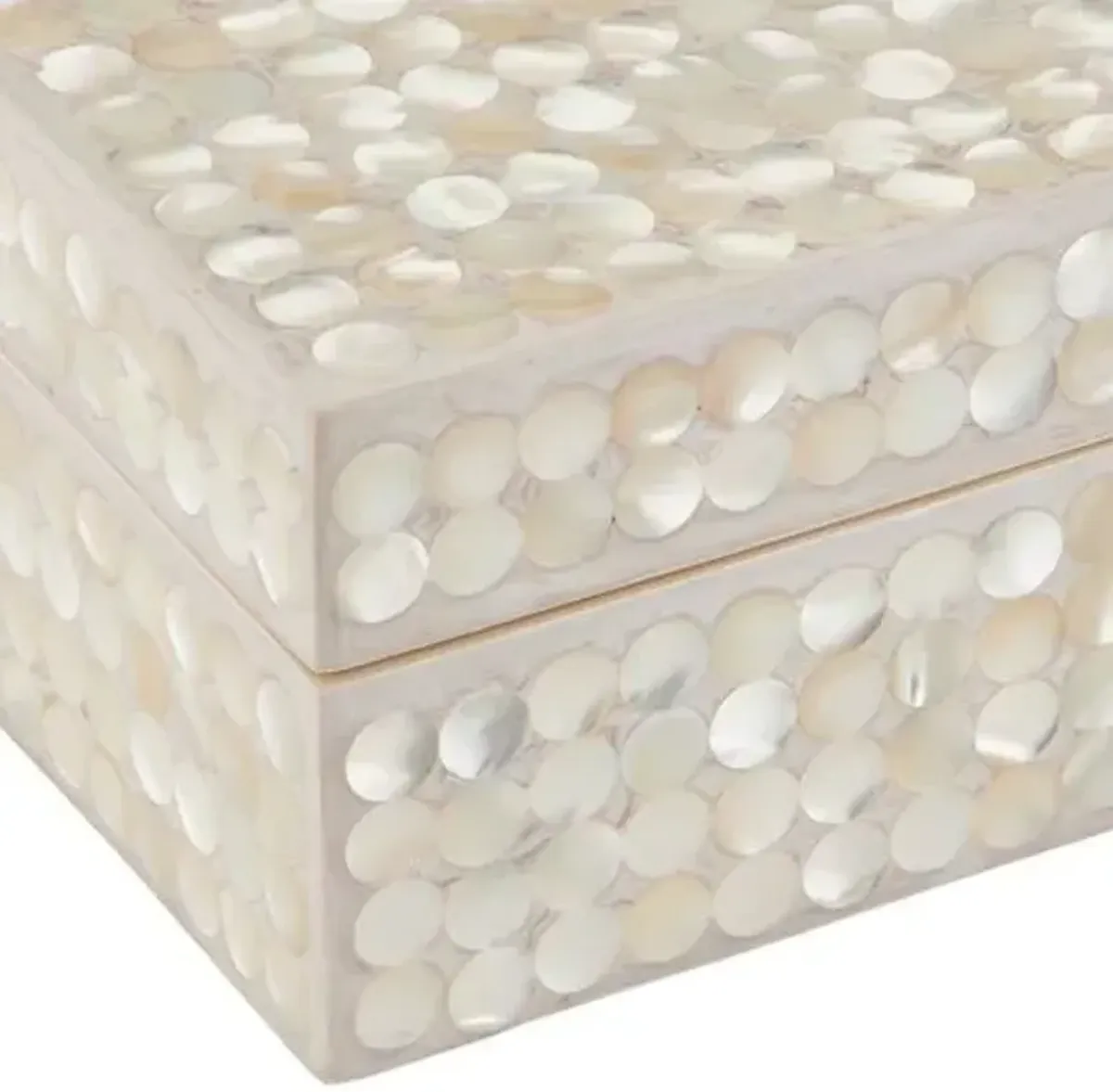 Set of 2 Gerri Mother Of Pearl Dot Boxes - Cream - Currey & Company - Beige