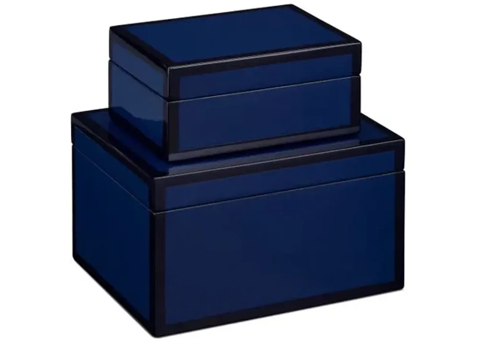 Set of 2 Lacquer Boxes - Currey & Company - Blue