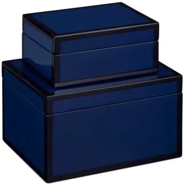 Set of 2 Lacquer Boxes - Currey & Company - Blue