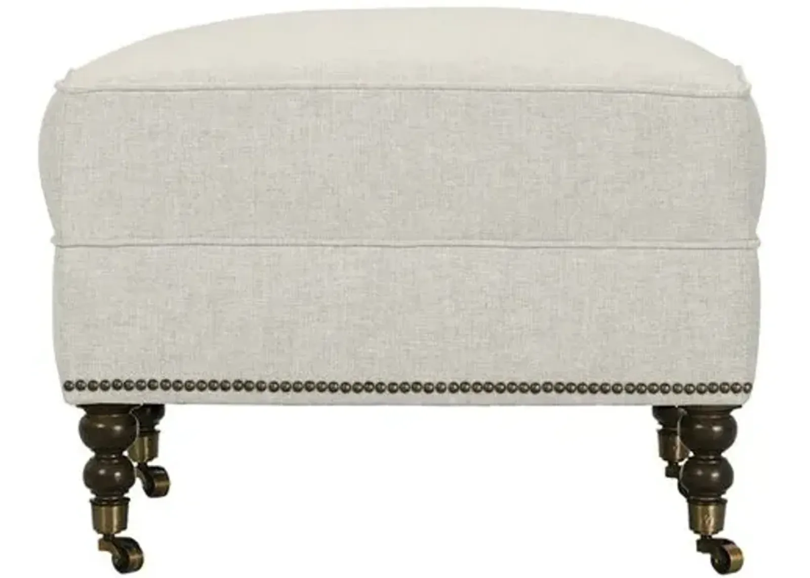 Margot Linen-Blend Ottoman - Beige