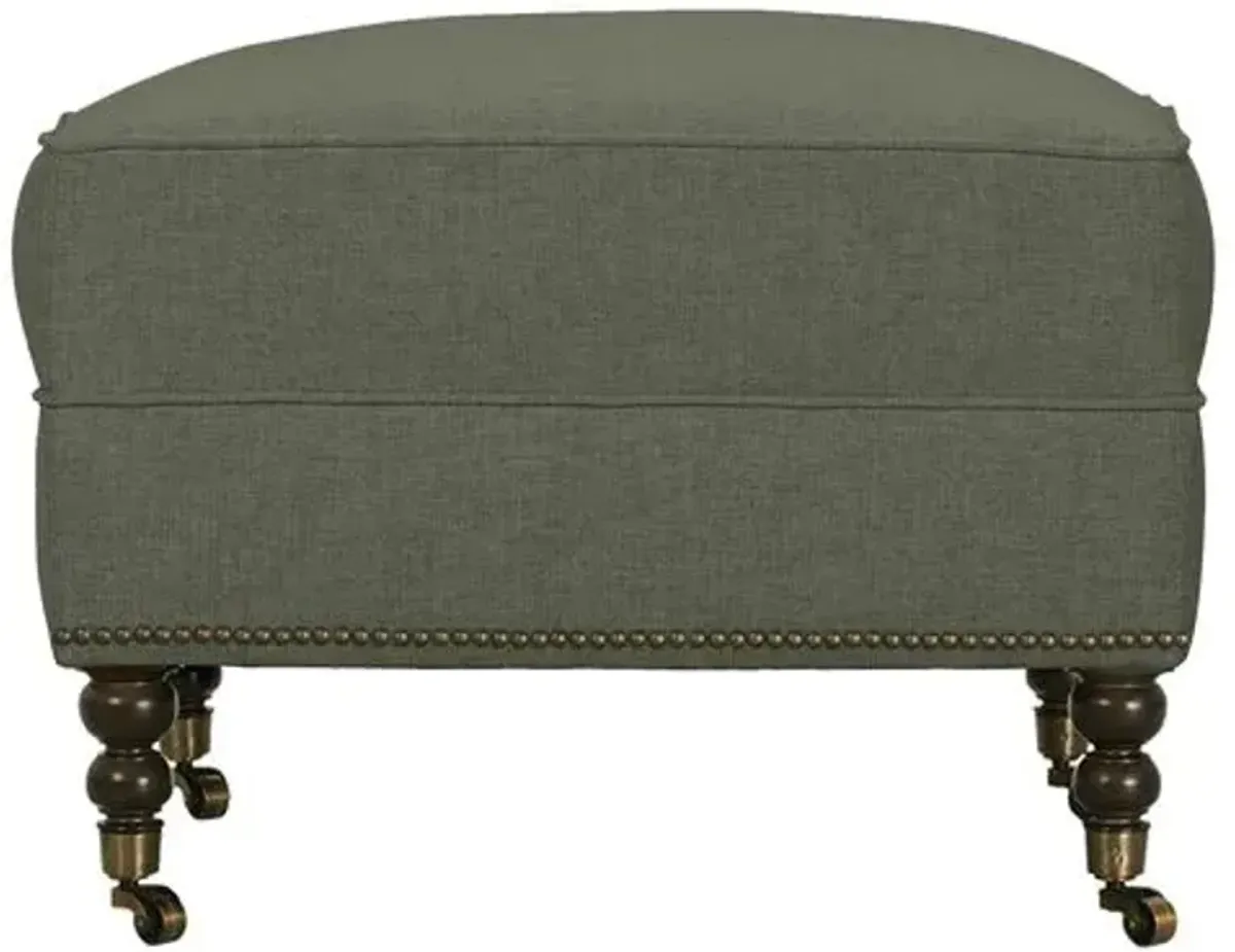 Margot Performance Linen-Blend Ottoman - Green