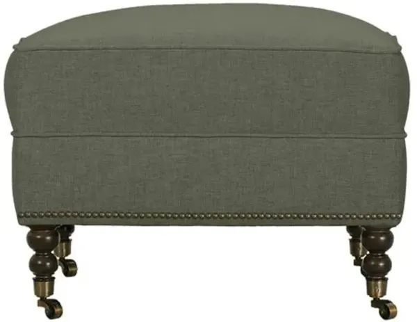 Margot Performance Linen-Blend Ottoman - Green