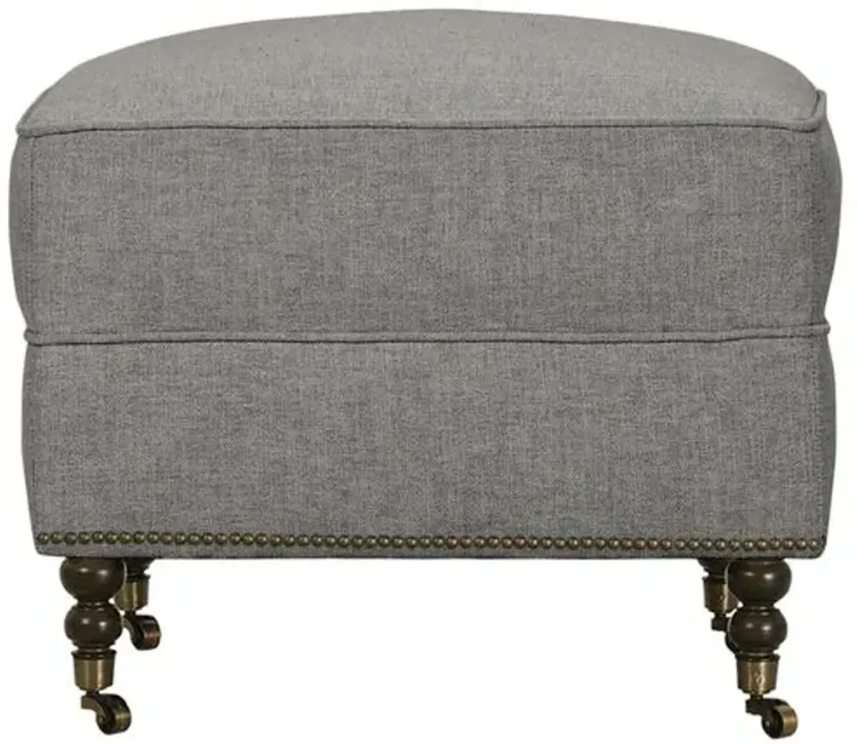 Margot Performance Linen-Blend Ottoman - Gray