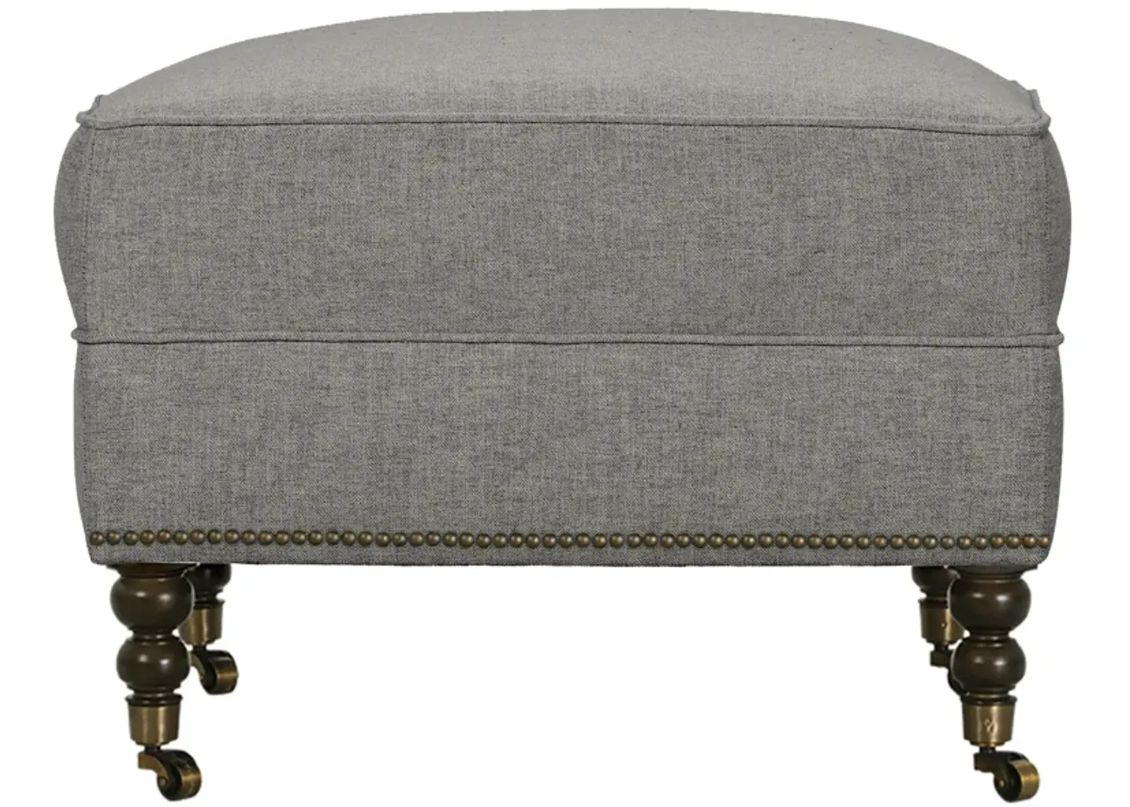 Margot Linen-Blend Ottoman - Gray