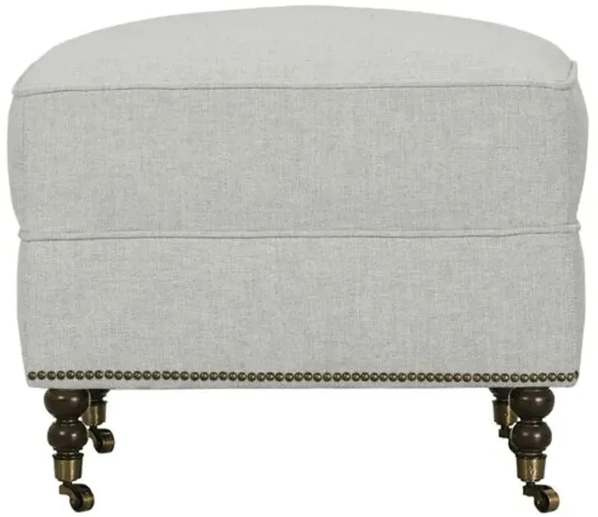 Margot Linen-Blend Ottoman - Gray