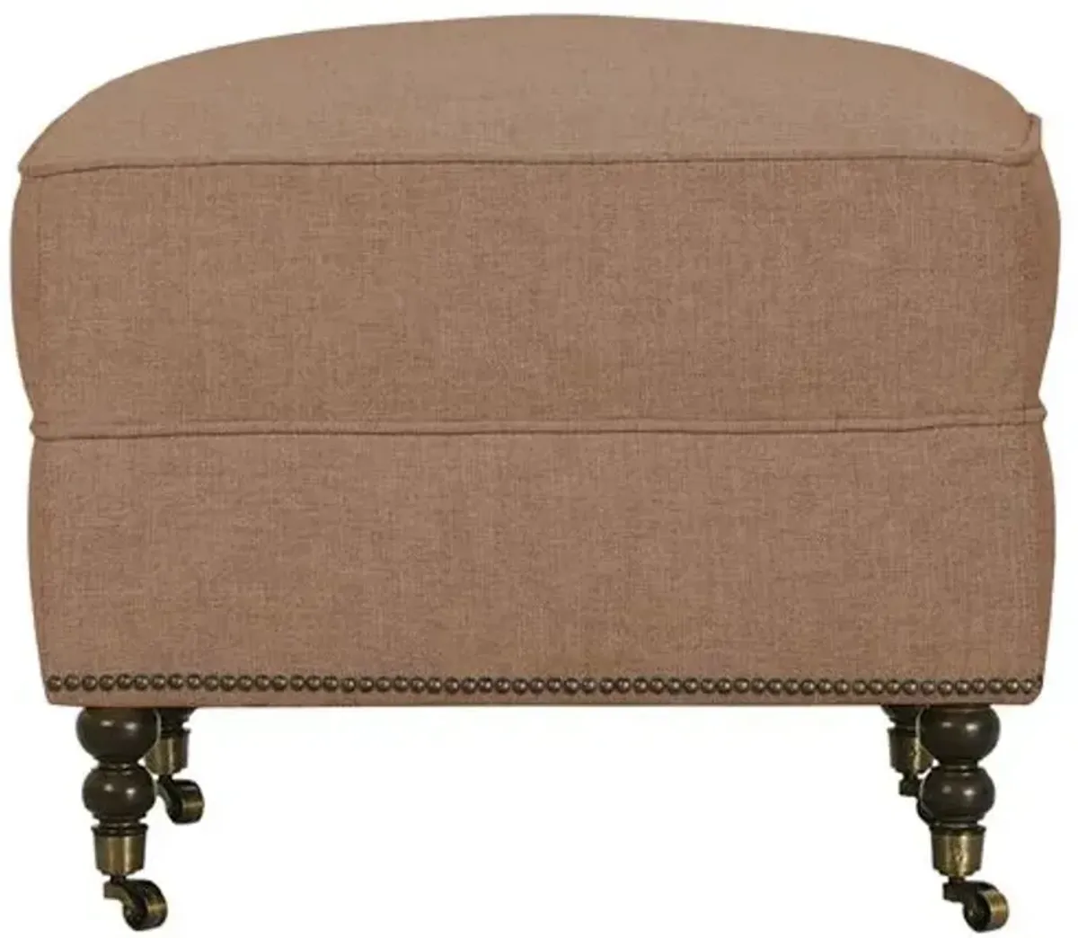 Margot Linen-Blend Ottoman - Brown