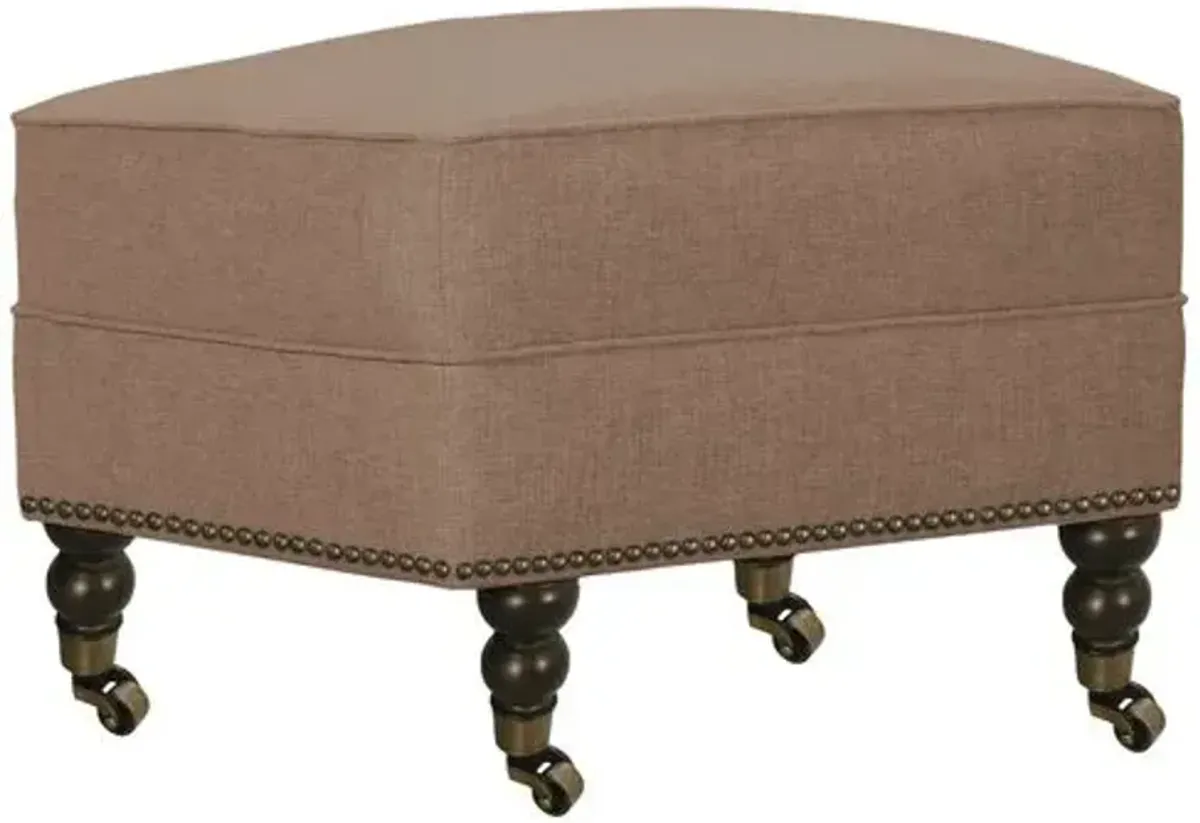 Margot Linen-Blend Ottoman - Brown