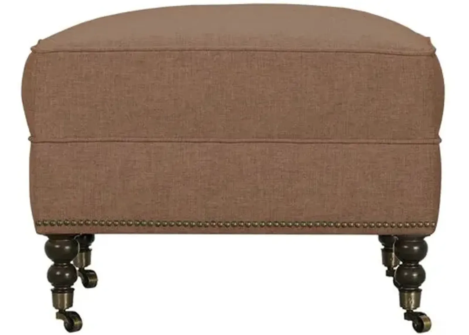 Margot Linen-Blend Ottoman - Brown