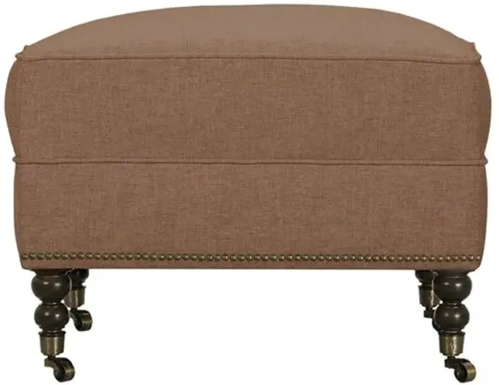 Margot Linen-Blend Ottoman - Brown