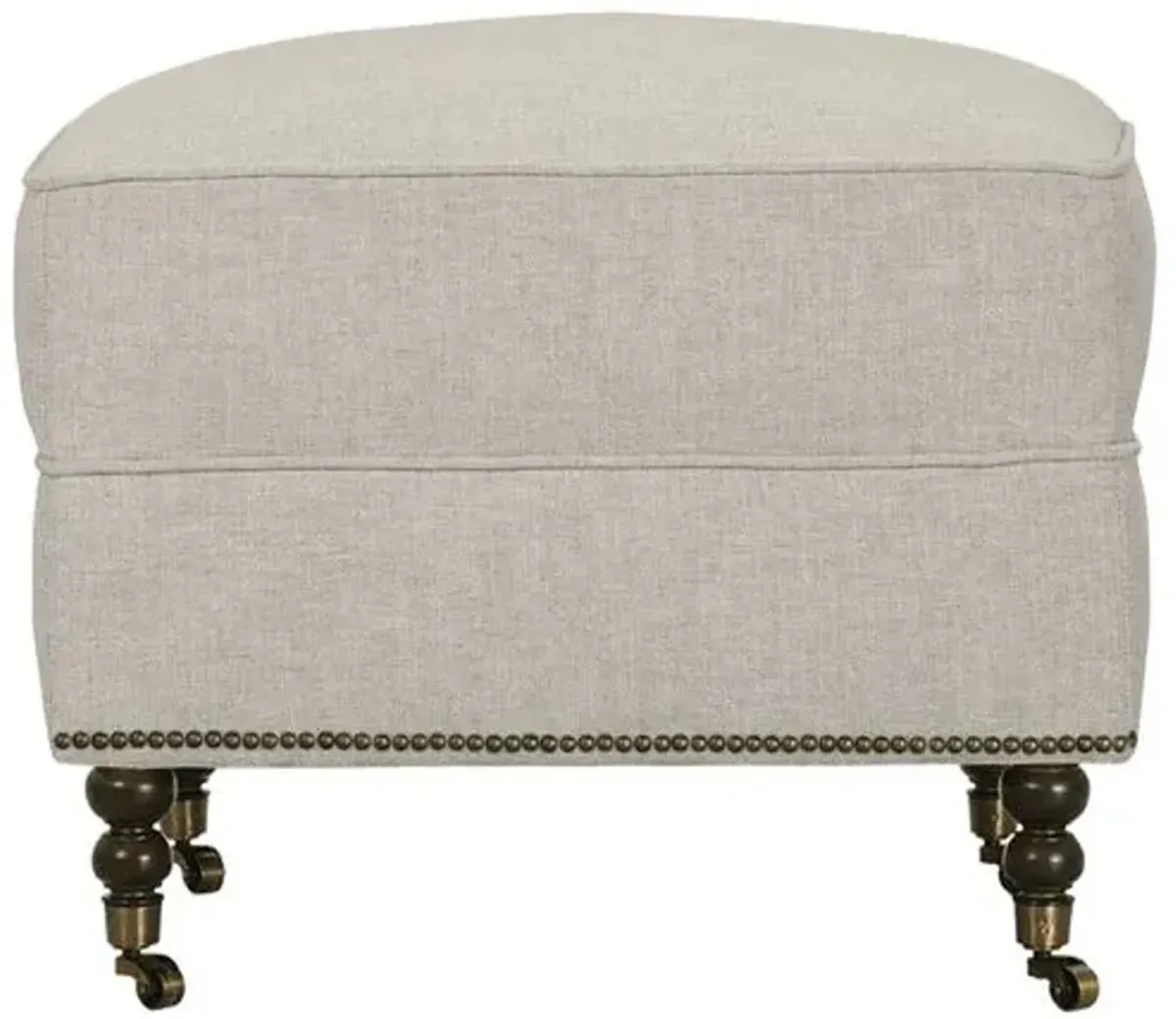 Margot Linen-Blend Ottoman - Gray