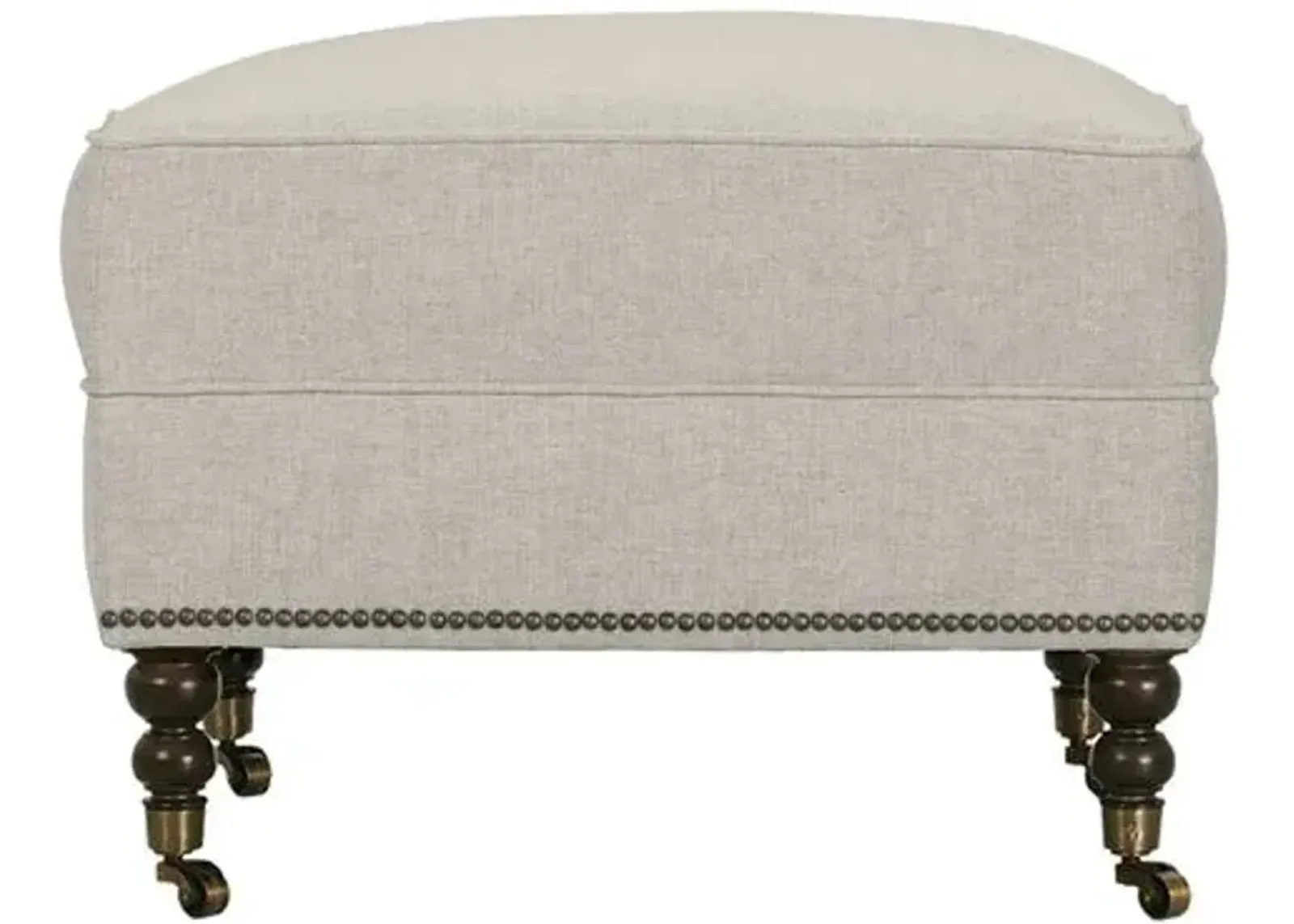 Margot Linen-Blend Ottoman - Gray