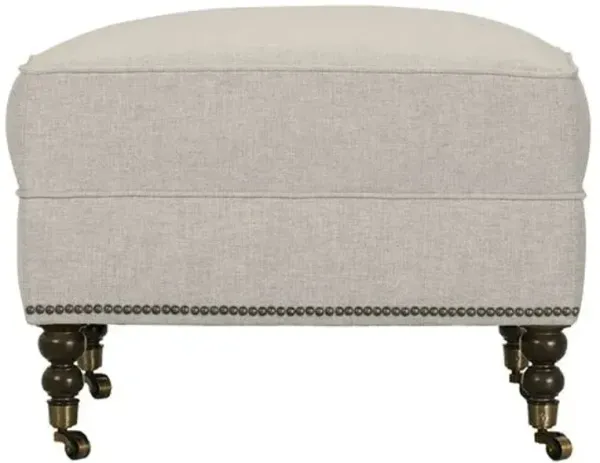 Margot Performance Linen-Blend Ottoman - Gray