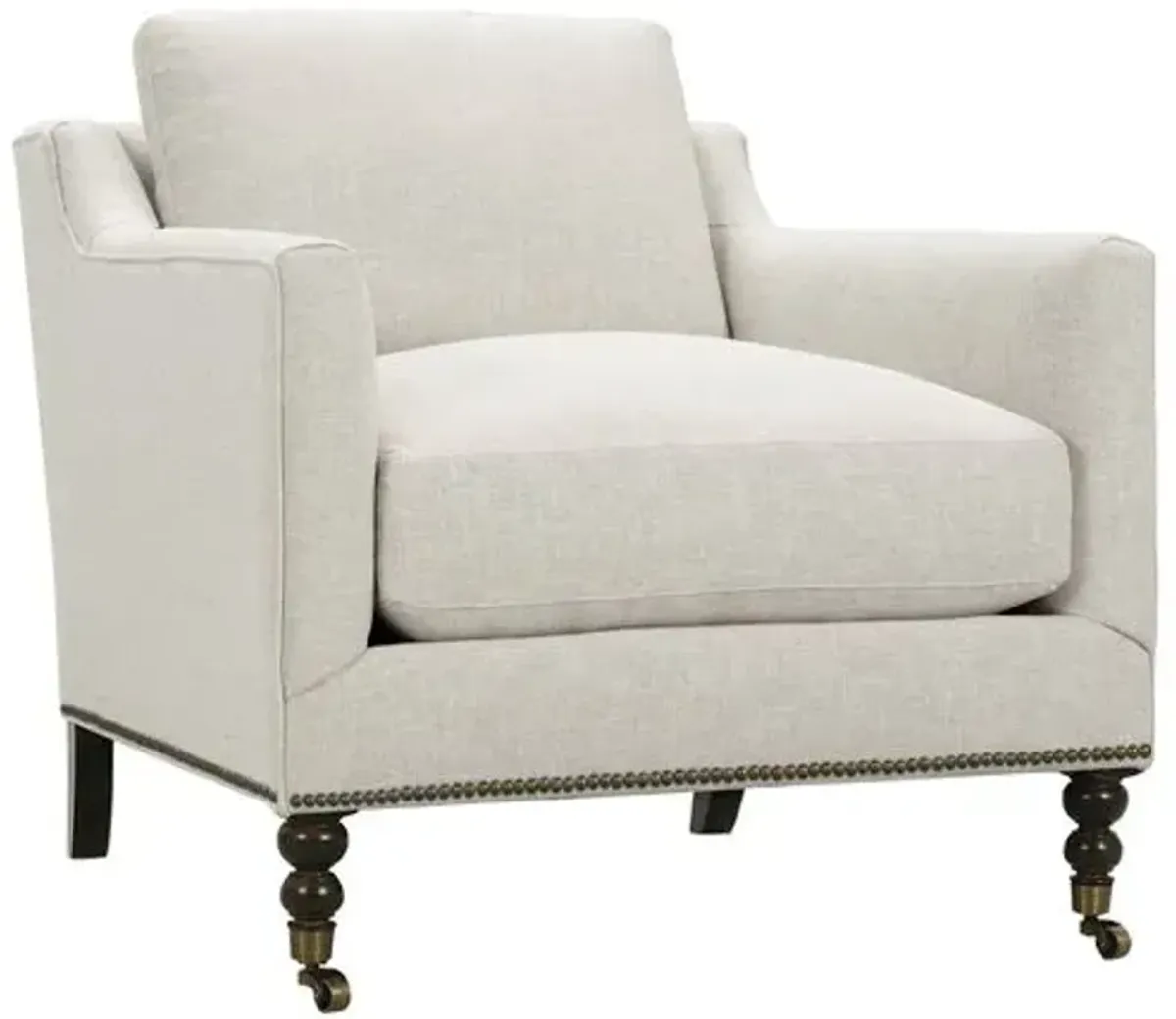 Margot Performance Linen-Blend Accent Chair - Beige, Comfortable, Durable, Cushioned