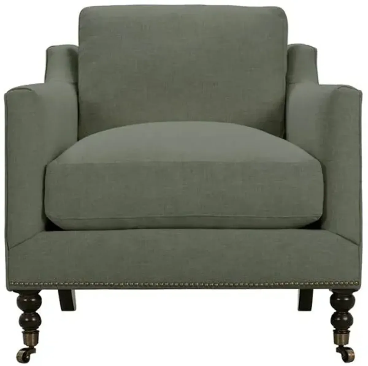 Margot Linen-Blend Chair - Green