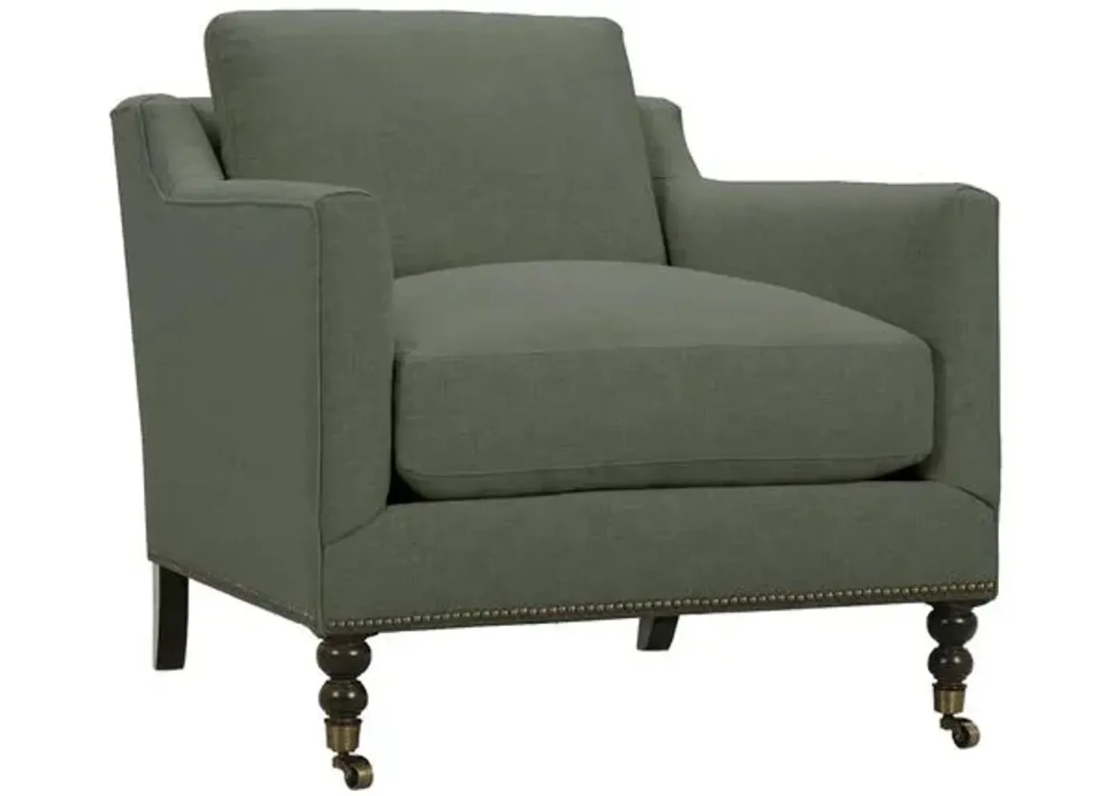 Margot Linen-Blend Chair - Green