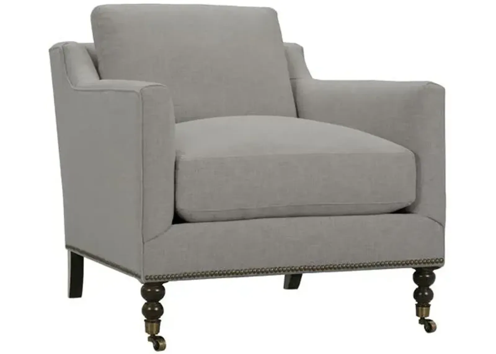 Margot Linen-Blend Accent Chair - Gray, Comfortable, Durable, Cushioned