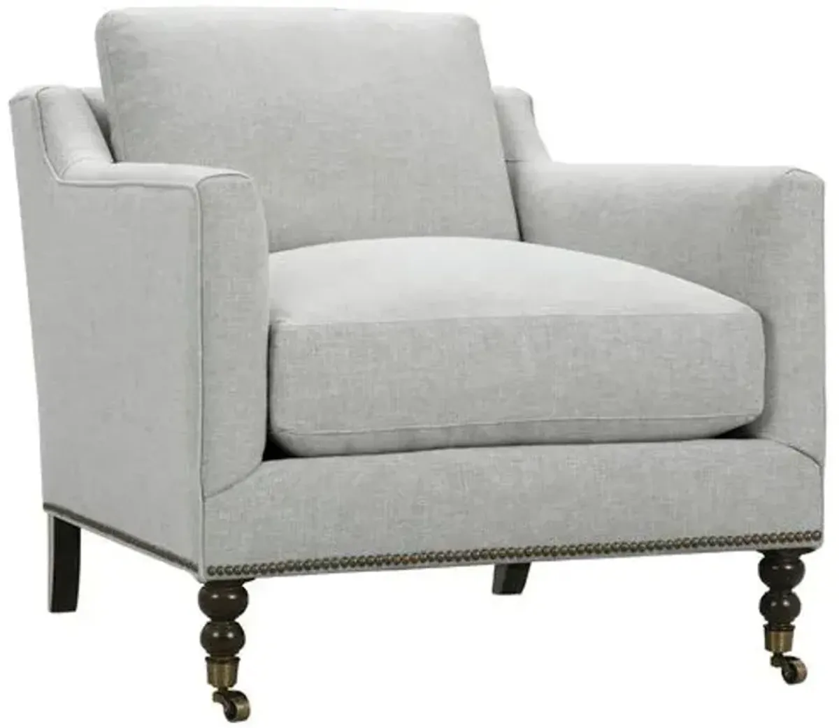 Margot Performance Linen-Blend Accent Chair - Gray, Comfortable, Durable, Cushioned