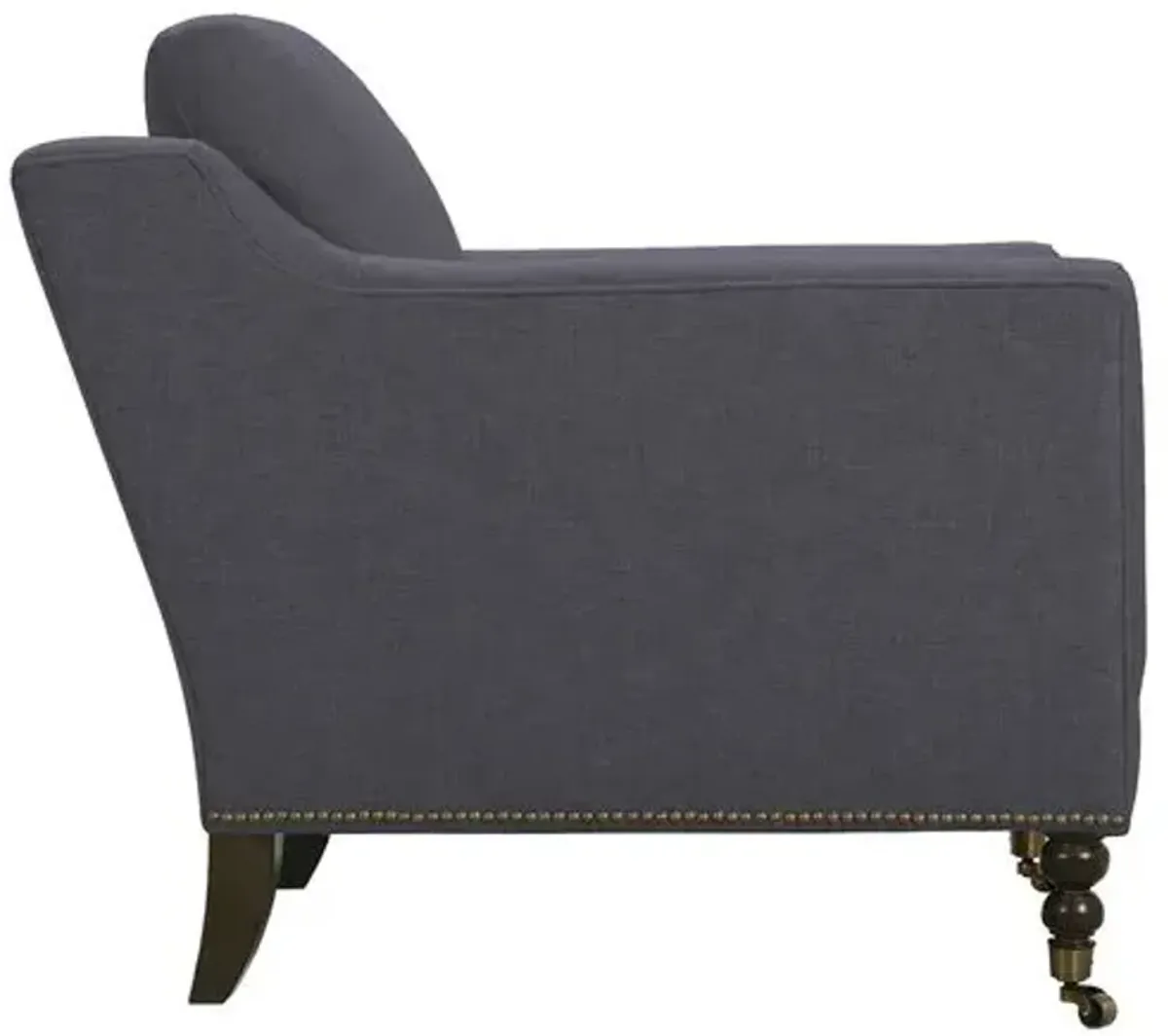 Margot Performance Linen-Blend Accent Chair - Blue, Comfortable, Durable, Cushioned